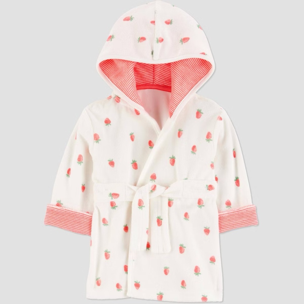 Carters strawberry bath robe